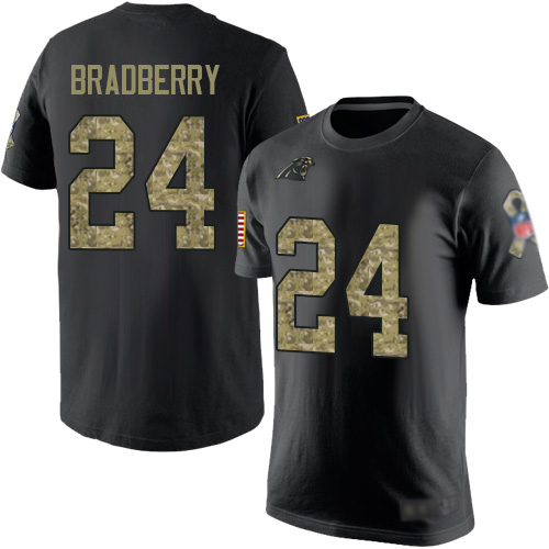 Carolina Panthers Men Black Camo James Bradberry Salute to Service NFL Football #24 T Shirt